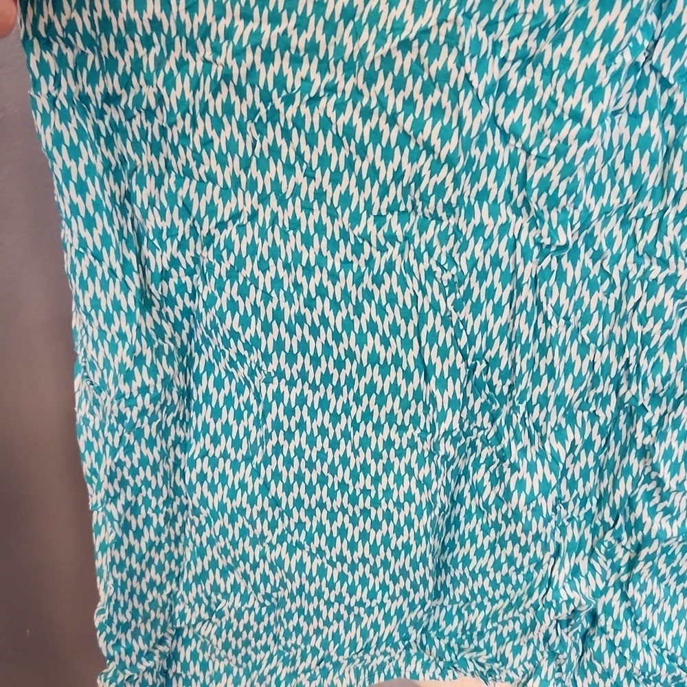 Stylus handkerchief Hem Geometric Sleeveless Flowy Top Resortwear Nautical - Picture 7 of 7